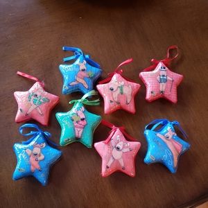 Santa's Reindeer star paper mache ornaments